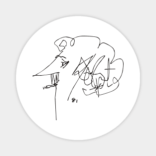 Kurt Vonnegut Self-Portrait Magnet